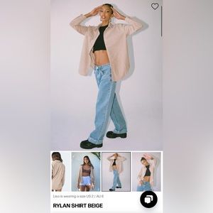 Princess Polly Rylan Shirt Beige 2